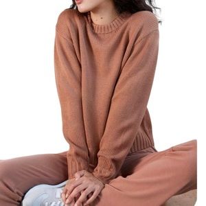 Size Large Wilfred Free Cecilia Sweater Knit Merino Wool Crew Neck Warm Brown